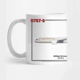 Boeing B787-9 - Etihad Airways (Art Print) Mug